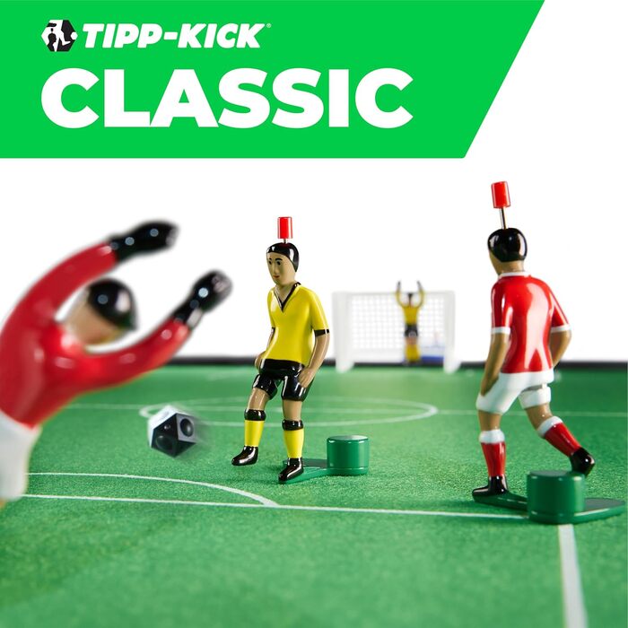 TIPP-KICK Classic 80x47 см – ігровий набір з 2 гравцями, 2 воротарями, 2 пластиковими воротами, 2 м'ячами, фетровим полем