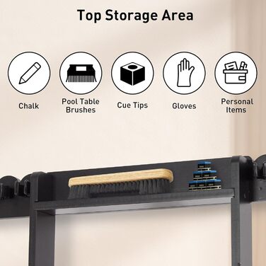 Стенд для київ Leogreen на 8 київ, 18 куль, 3 підставки для куль та рулон паперу. Настінний органайзер з дерева для більярдних кімнат, барів та клубів