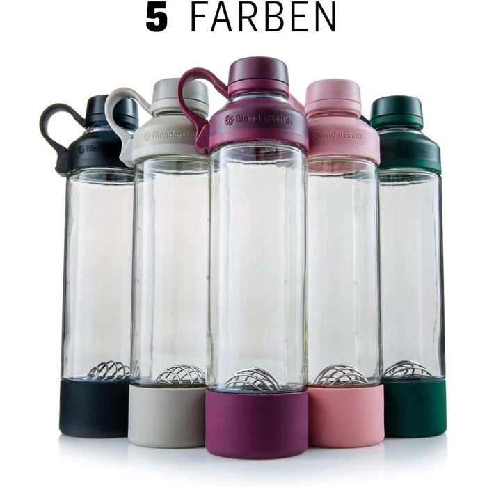 Скляна пляшка BlenderBottle Mantra 600 мл, зелена, з BlenderBall, для води, йоги та протеїну, BPA-free