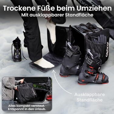 Чохол для лижних черевиків Otaro з відділенням для шолома | Сумка для лиж, шолома та аксесуарів | Водонепроникний, міцний, 57L | Сірий