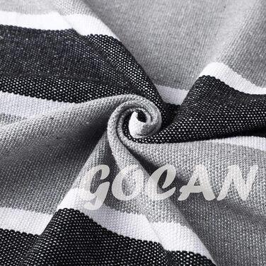 Гаммак GOCAN XXL для 2 осіб, 220x150 см, 330 см, 300 кг, бавовна, для відпочинку на вулиці та в приміщенні, сірий смугастий гамак