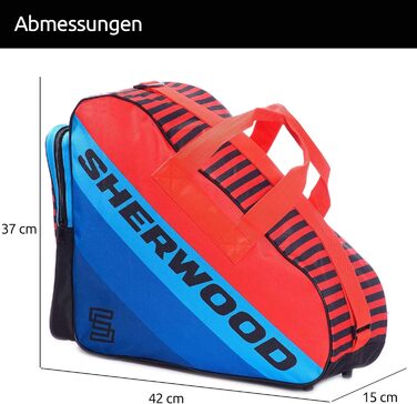Сумка для ковзанів Sherwood: для ковзанів, роликів та хокею (синьо-червоний)