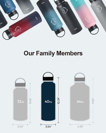 Термос-пляшка Buzio з нержавіючої сталі 1180 мл з трубочкою, ізольована, для спорту, витік захищений, Indigo Black