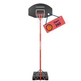 Баскетбольний стенд HUDORA Start: регульована висота, мобільна установка для дітей, підлітків та дорослих, вуличний баскетбольний кошик на колесах (260 см)