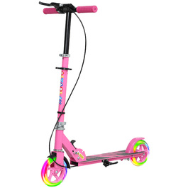 AIYAPLAY Scooter Дитячий складаний дитячий самокат з регульованою висотою керма, 2 колесами, що світяться, ручним гальмом і заднім гальмом Самокат Самокат для 3-8 років Діти рожеві | Аосом