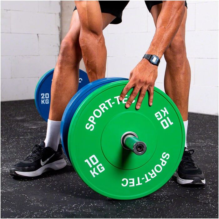 Олімпійський бампер-диск Sport-Tec, 10 кг, зелений, Ø 50 мм, для штанги