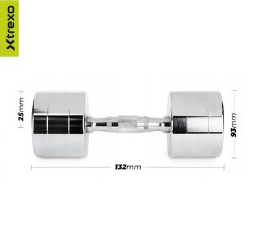 Набір гантелей XTREXO 2 шт. (2.5-12 кг) з хромованою поверхнею, сталеві, з неслизьким грифом – для силових тренувань вдома та у спортзалі