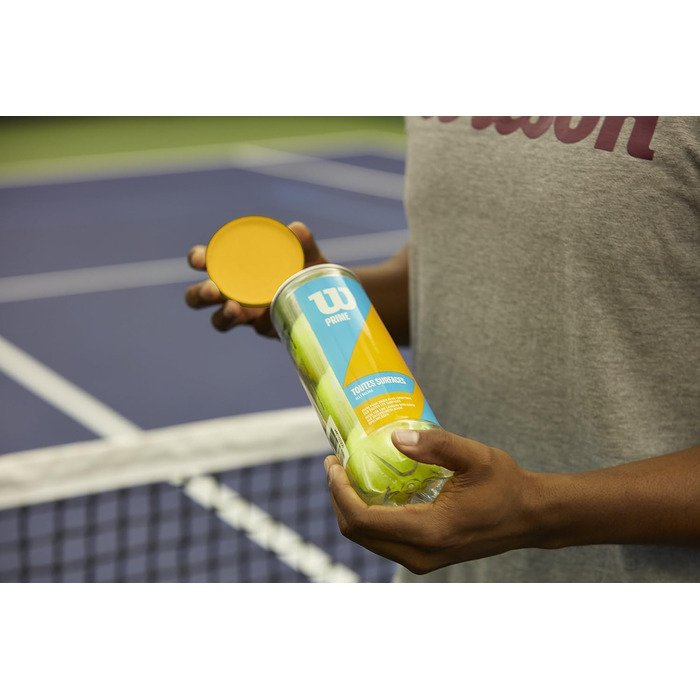 Тенісні м'ячі Wilson Prime All Court - універсальні для всіх типів покриття, жовті, упаковка 4 банки (12 м'ячів)