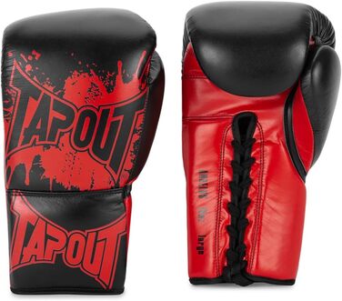 Боксерські рукавички Tapout зі шкіри, 10 унцій, чорні/червоні