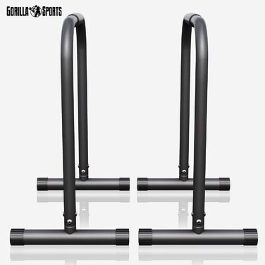 Паралетси GORILLA SPORTS, 2 шт, 61x38x73 см, до 200 кг, нековзкі, для віджимань, діпів, кросфіту та каллістеніки, стійки для тренувань, вибір кольору