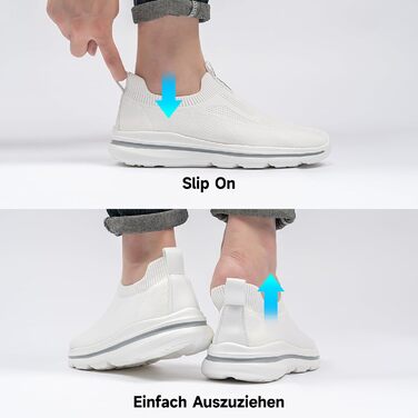 Чоловічі кросівки Slip-on з сітчастою тканиною, дихаючі, зручні для бігу та занять спортом, Outdoor, Fitness, легкі, світло-зелені (білі, 46 EU)