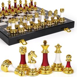 Великий набір шахів для дорослих 38,1 см з фігурами з акрилу, набір для подорожей, елегантний класичний дизайн