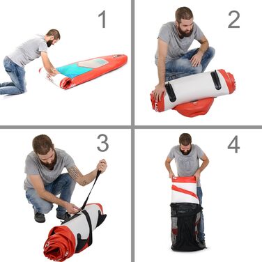 Надувна SUP-дошка Naturehike з подвійним шаром ПВХ, Drop Stitch, червона 328×72×15 см / синя 292×70×15 см