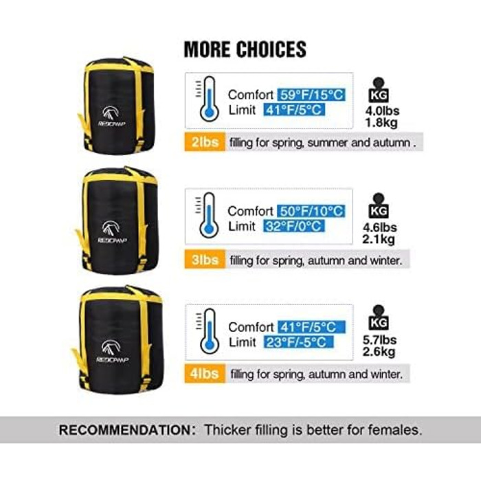 Спальний мішок REDCAMP XL з бавовни, теплий, знімний капюшон, фланелевий, компактний, 3-4 сезони, для дорослих та дітей, для кемпінгу, риболовлі, зимовий, блакитний, з наповнювачем 2lbs/3lbs