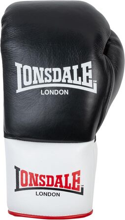 Боксерські рукавички Lonsdale Campton з натуральної шкіри (Чорний/Білий/Червоний, 08 oz R)