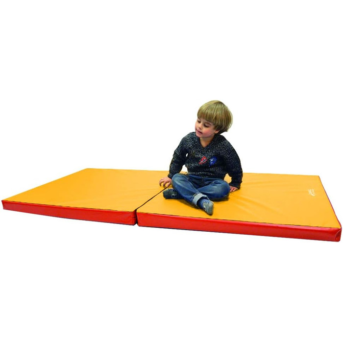 Складаний гімнастичний мат Grevinga Fun 200x100x8 см, жовто-червоний, RG35