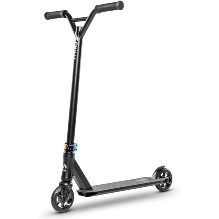 Трюковий самокат Chilli Pro Scooter 5000, 84 см, 110 мм PU колеса, ABEC 9, для підлітків, чорний/неохром