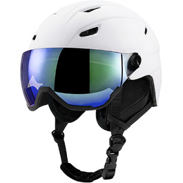 Шолом для лиж та сноуборду з маскою UV400, білий, унісекс, M