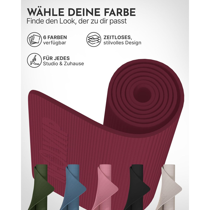 Йога мат NEOLYMP: неслизька, для захисту суглобів – килимок для фітнесу та йоги 183x61 см з PVC, фіолетовий колір. З подарунком: E-book та відеоуроки