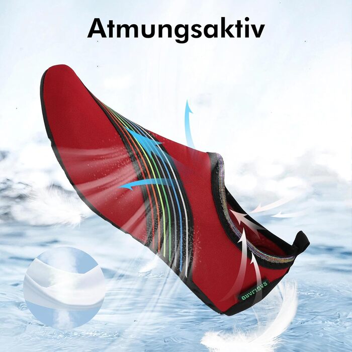 Шкарпетки для плавання SAGUARO Unisex, швидковисихаючі, для чоловіків та жінок, розмір 36-47 (36/37 EU), колір: полуниця