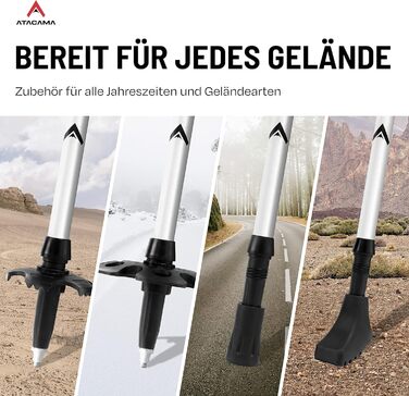 Телескопічні палиці для скандинавської ходьби та трекінгу ATACAMA, карбон та алюміній, з корковими ручками, складні, 270 г