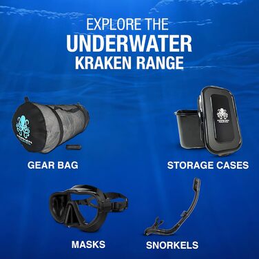 Маска для снорклінгу та дайвінгу Kraken Aquatics з силіконовим ободком та ремінцем | Червона