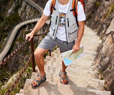 Чоловічі сандалі Oncaі Wandersandalen Trekking Ortho – зручні ортопедичні сандалі для відпочинку та спорту, розмір 44.5 EU, колір бежево-коричневий камуфляж