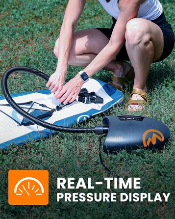 Насос для SUP OutdoorMaster The Shark: Електричний, 20PSI, 12V DC, Активне охолодження, для надувних SUP, човнів та paddle board