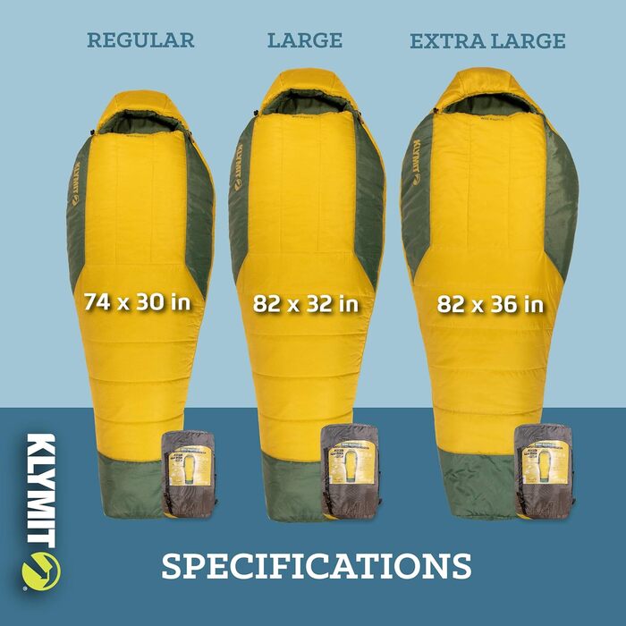 Сплячий мішок KLYMIT Wild Aspen, Regular -17.8°C, для кемпінгу, хайкінгу та альпінізму