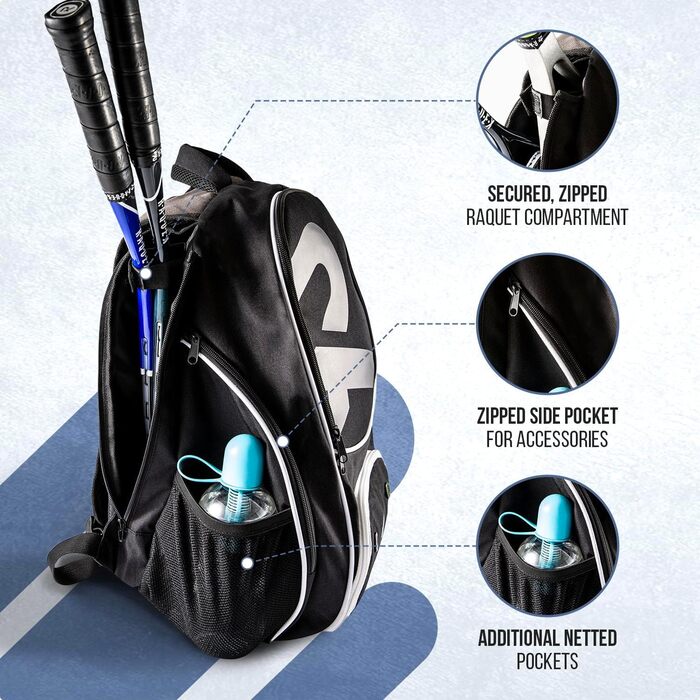 Рюкзак Raquex Sportrucksack для тенісу, сквошу, бадмінтону + місце для взуття, ноутбука та пляшки