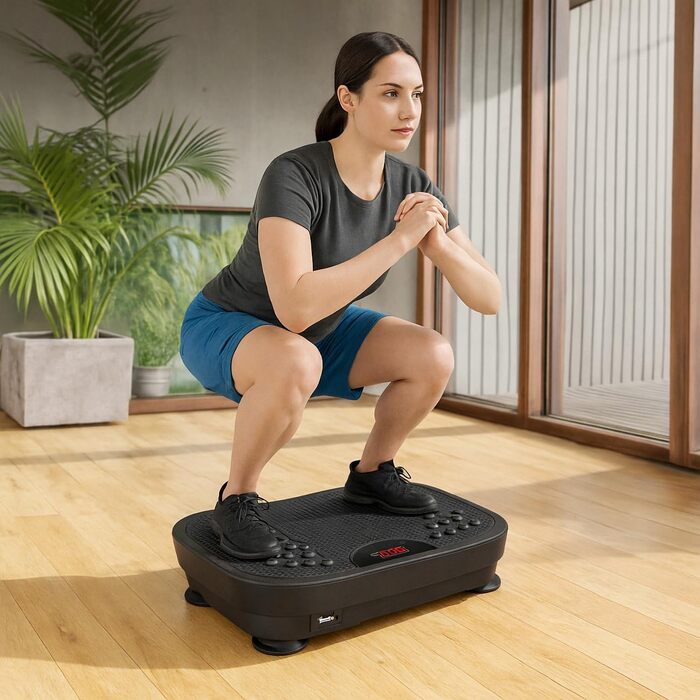 Віброплатформа Newgen Medicals з Bluetooth та динаміками: 180 рівнів, LED-дисплей для фітнесу та м'язового тренування