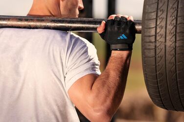 Тренувальні рукавички Adidas Essential, сині, розмір L - технологія Aeroready, комфортна підошва з велюру