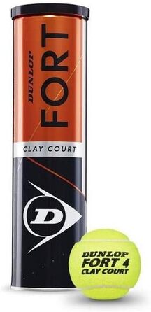 Тенісні м'ячі Dunlop Fort Clay Court 4 шт. - офіційні змагальні м'ячі для гри на глині
