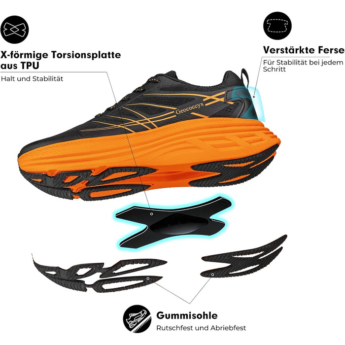 Чоловічі кросівки для бігу та ходьби Sportschuhe з широким носком, дихаючі, протиковзкі, помаранчеві, розмір 39-46 EU