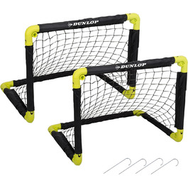 Складані футбольні ворота Dunlop для дітей, 2 шт, 50x44x44 см, чорні/жовті, для саду та кімнати, тренувальні аксесуари
