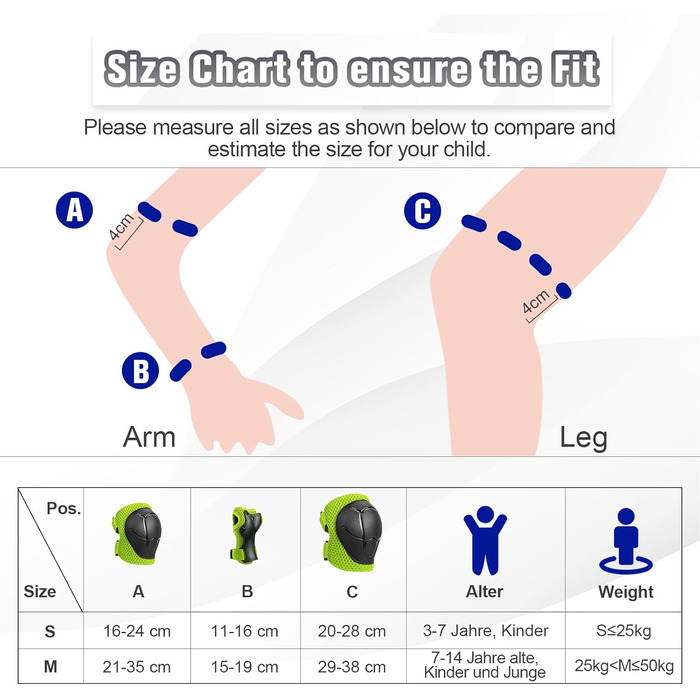 Набір захисту для дітей: наколінники, налокітники, рукавички. Підходить для роликів, скейта, скейтборда. Колір: зелений
