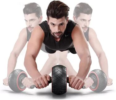 Ролер для пресу Retoo, тренажер для живота, чорний. Силове тренування вдома та в спортзалі