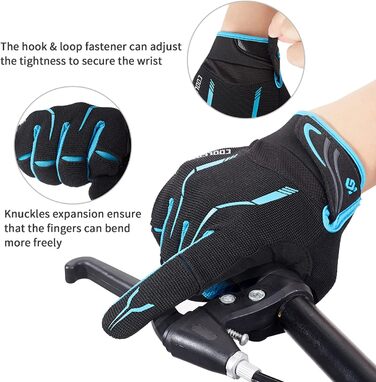 Велосипедні рукавички Vofinger для чоловіків та жінок, MTB, сенсорний екран, синій (S)
