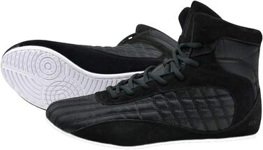 FOX-FIGHT Кросівки для бойових мистецтв | Для жінок та чоловіків | Дихаючі, гнучкі | Замша | Кросівки для боротьби | Атлетика, фітнес, бодібілдинг (44 EU, Чорний)