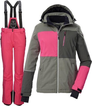 Жіночий гірськолижний костюм Killtec 2 частини - водовідштовхуючий, PFC-free, сірий/рожевий, розмір 38