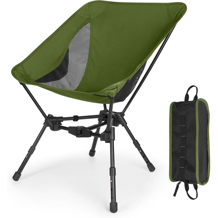 Складний туристичний стілець TOPCHANCES для кемпінгу та відпочинку на природі (армійний зелений)