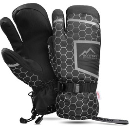 Зимові рукавички normani Apex з утеплювачем ComforMax Classic до -35°C, краги, чорні/сірі, XXL