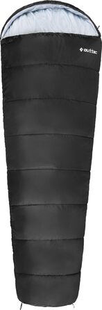 Спальний мішок Outtec з капюшоном, мумієподібний, ультралегкий, компактний, для кемпінгу, дітей та дорослих, для активного відпочинку, чорний