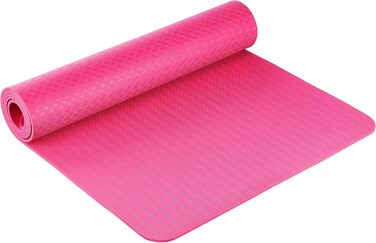BODYMATE Преміум килимок для йоги та фітнесу TPE 183x61 см, нековзкий, 6 мм, рожево-фіолетовий