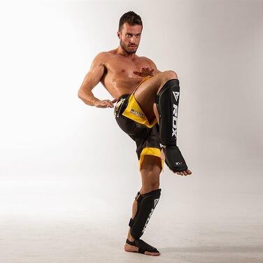 Штанги для захисту гомілки та кісточки RDX MMA, червоно-чорні