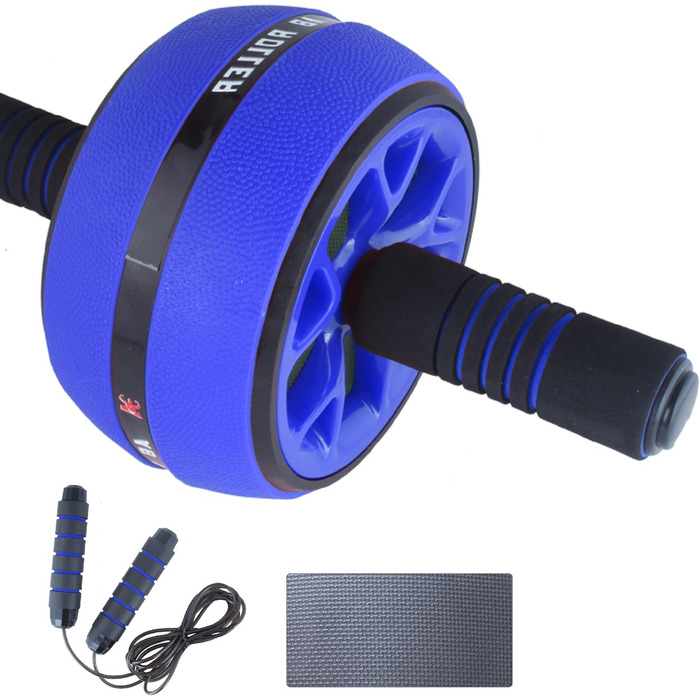 Набір для дому Calma Dragon 2 в 1: ролер для пресу та скакалка. Фітнес-тренажер для дому (блакитний)