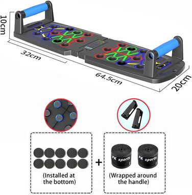 Дошка для віджимань з таймером, тренажер для пресу, фітнес-обладнання для дому, чорний