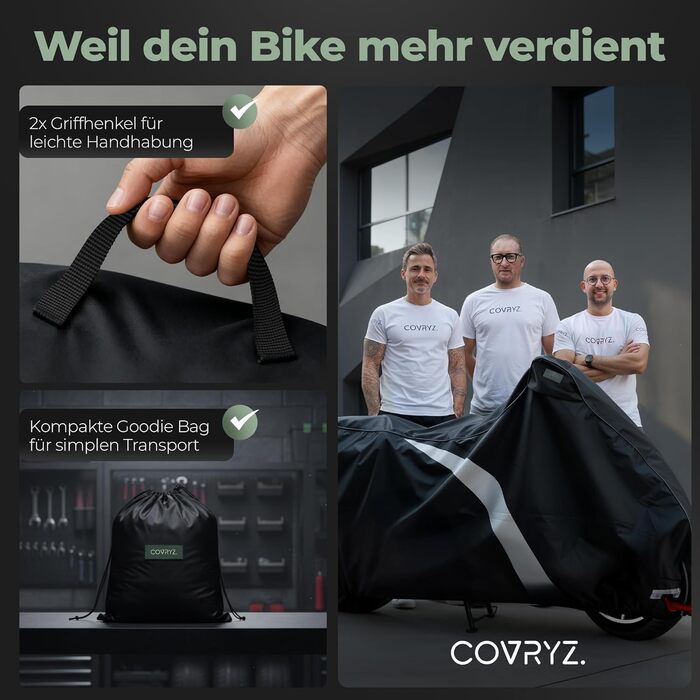 Водонепроникний чохол для мотоцикла та скутера COVRYZ, зимовий захисний тент від UV-випромінювання та вологи, стійкий до розривів (Indoor/Outdoor)