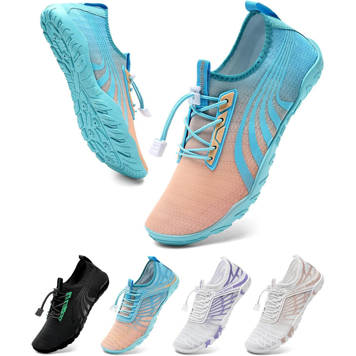 Аквашузи для плавання та серфінгу WateLves: чоловічі та жіночі, швидковисихаючі, унісекс, білі, фіолетові, оранжеві, блакитні, розмір 37 EU