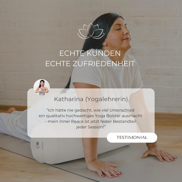 Йога-бостер для розслаблення | Великий, з органічною дрібнозернистою начинкою, Made in Germany | Зручний, з бавовняним чохлом, для йоги та медитації